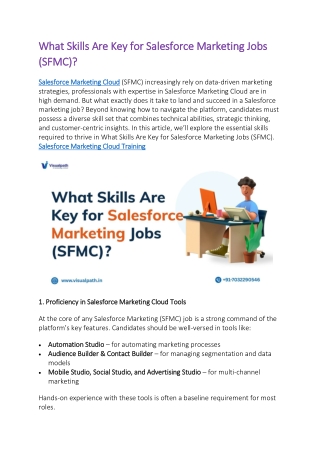Salesforce Marketing Cloud Online Training | Visualpath
