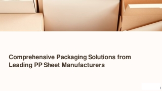 PP sheet Manufacturer