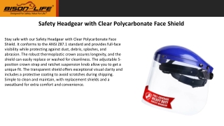 Safety Headgear with Clear Polycarbonate Face Shield