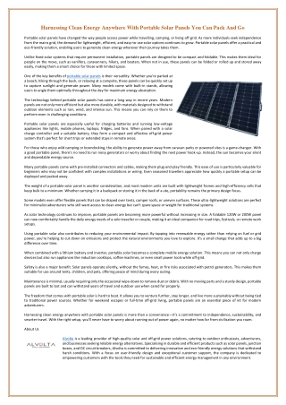 Harnessing Clean Energy Anywhere With Portable Solar Panels You Can Pack And Go