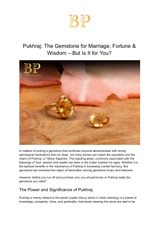 Pukhraj_ The Gemstone for Marriage, Fortune & Wisdom – But Is It for You_