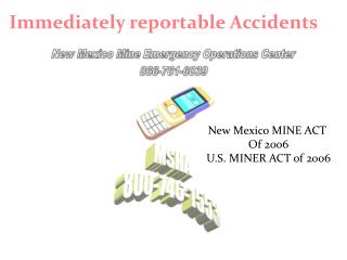 Immediately reportable Accidents