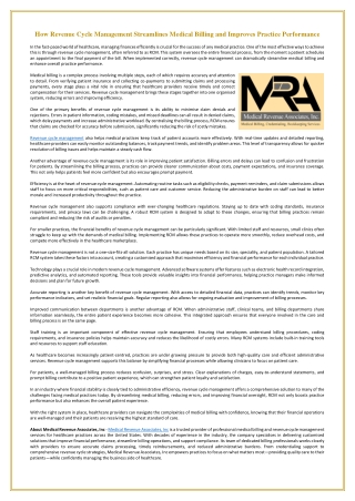 How Revenue Cycle Management Streamlines Medical Billing and Improves Practice Performance