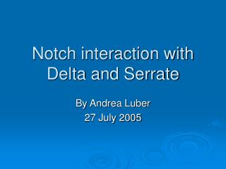 Notch interaction with Delta and Serrate