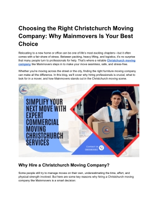 Trusted Christchurch Moving Company | Stress-Free Relocations