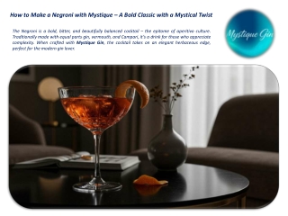 Make a Negroni with Mystique