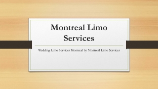 Wedding Limo Services Montreal by Montreal Limo Services