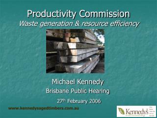 Productivity Commission Waste generation & resource efficiency