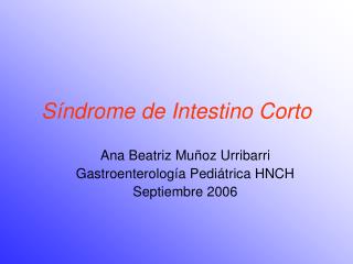 Síndrome de Intestino Corto