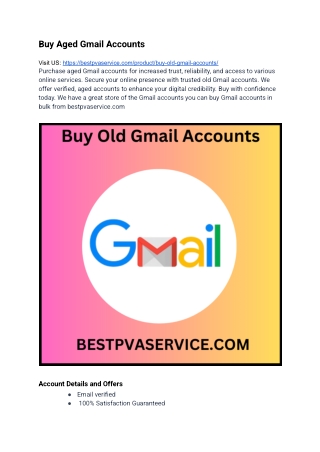 Buy Aged Gmail Accounts