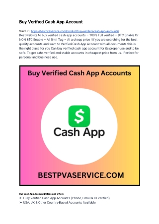 Top Sites To 44 Buy Verified Cash App Account
