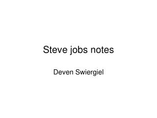 Steve jobs notes