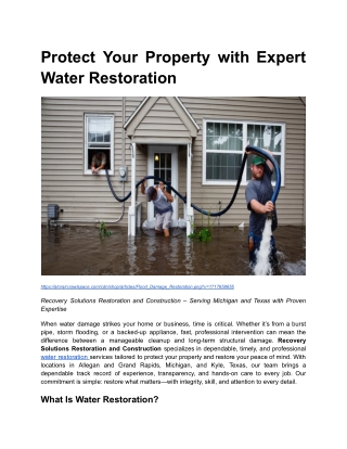 BLOG CONTENT _ Month 8 _ Protect Your Property with Expert Water Restoration