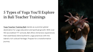 5 Types of Yoga You’ll Explore in Bali Teacher Trainings