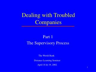 Dealing with Troubled Companies