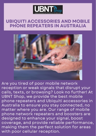 Ubiquiti Accessories & Mobile Phone Repeaters – Shop Online Australia