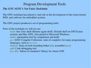 Program Development Tools
