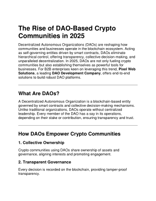 The Rise of DAO for Startups and Entrepreneurs in 2025