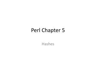 Perl Chapter 5