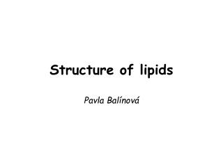 download free structure of lipids