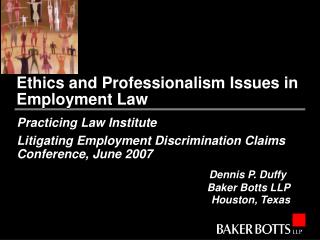 Ethics and Professionalism Issues in Employment Law