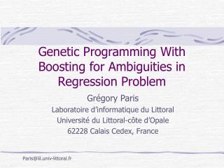 Genetic Programming With Boosting for Ambiguities in Regression Problem