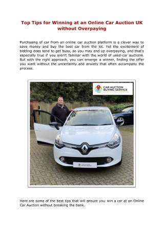 Top Tips for Winning at an Online Car Auction UK without Overpaying