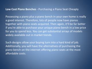 low cost piano benches - purchasing a piano seat cheaply