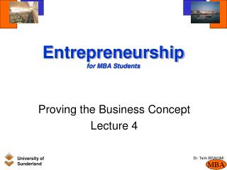 Entrepreneurship for MBA Students