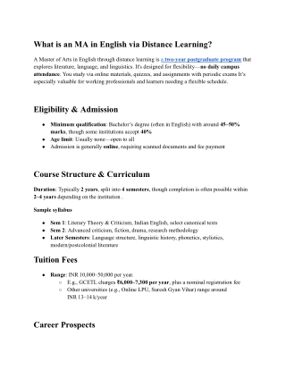 MAonlinecourseDistance