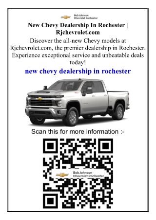 New Chevy Dealership In Rochester  Rjchevrolet.com