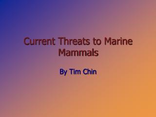 Current Threats to Marine Mammals