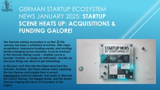 German Startup Ecosystem News January 2025