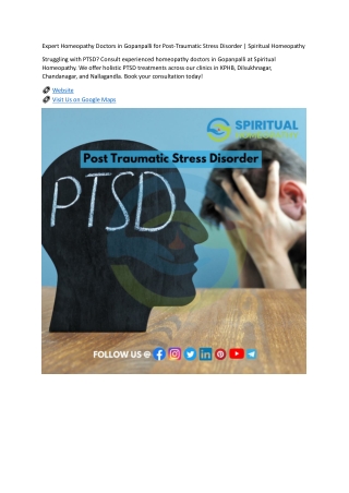 Expert Homeopathy Doctors in Gopanpalli for Post