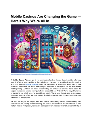 Mobile Casinos Are Changing the Game — Here’s Why We’re All In