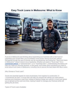 Commercial Car Loan in Melbourne