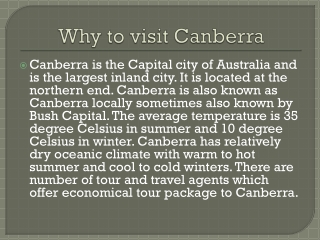 Canberra flights and Travel guide