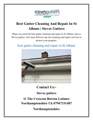 Best Gutter Cleaning And Repair In St Albans Steves Gutters
