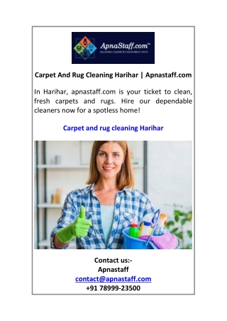 Carpet And Rug Cleaning Harihar Apnastaff.com