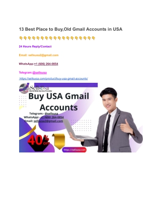 13 Best Place to Buy,Old Gmail Accounts in USA