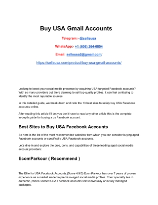 Buy USA Gmail Accounts