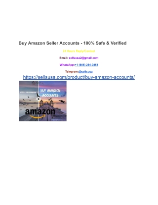 Buy Amazon Seller Accounts - 100_ Safe & Verified