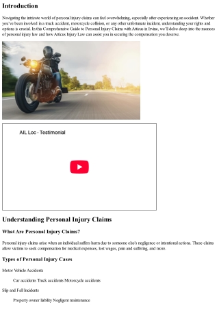 Comprehensive Guide to Personal Injury Claims with Atticus in Irvine