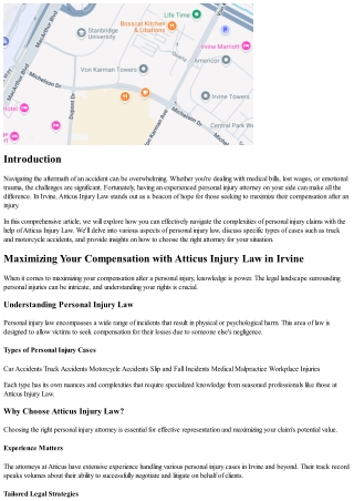 Maximizing Your Compensation with Atticus Injury Law in Irvine