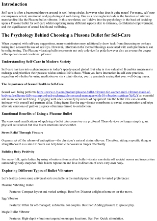 The Psychology Behind Choosing a Plusone Bullet for Self-Care