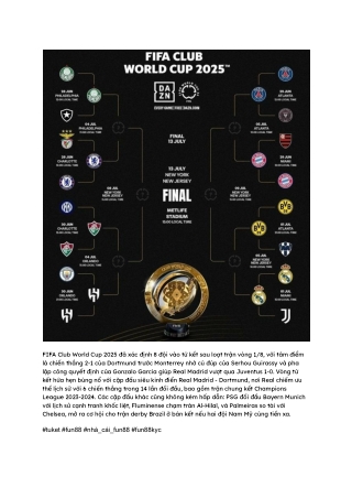 Tứ Kết FIFA Club World Cup 2025_ Fluminense So Tài Al-Hilal - FUN88 KYC