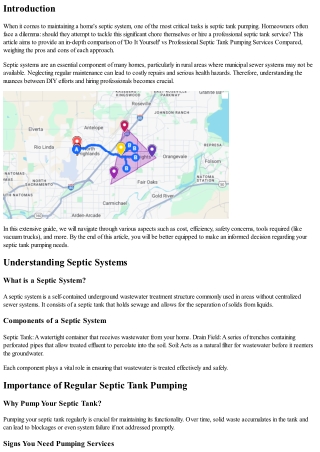 Do It Yourself' vs Professional Septic Tank Pumping Services Compared