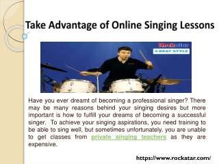 Take Advantage of Online Singing Lessons
