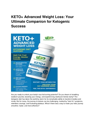 KETO  Advanced Weight Loss – Ketogenic Diet Support