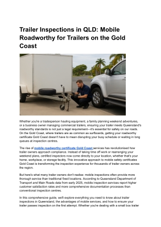 Trailer Inspections in QLD_ Mobile Roadworthy for Trailers on the Gold Coast